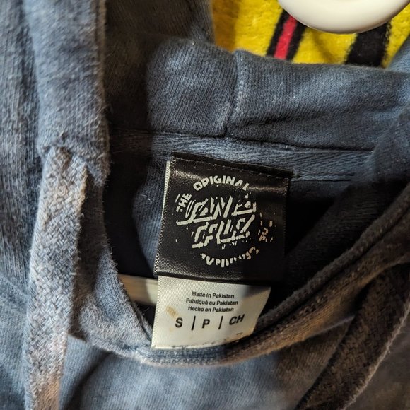 Santa Cruz Skateboards Gray Bleach Dye Pullover Hoodie size Small - Picture 4 of 6